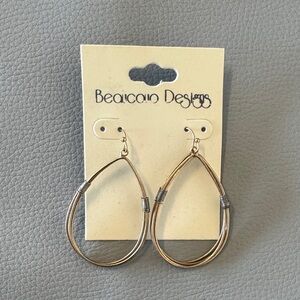 Silver and Gold Teardrop Earrings